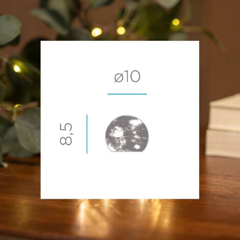 LUA 10 Pack de 3 Bolas de Cristal Iluminadas. Esferas de Decoración para Navidad. Funcionamiento a Pilas. Luz LED Cálida.  Hecha en España