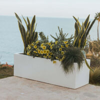 JARA 60 Macetero Rectangular de Interior y Exterior Para Plantas y Flores Muy Resistente al Paso del Tiempo. Jardinera Hecha de Polietileno en España - Blanco