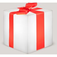 GIFTY 20 Cubo Iluminado. Decoración de Navidad con Forma de Regalo. Carga Solar y Batería Recargable. Luz RGB con Mando a Distancia. Hecho de Polietileno en España