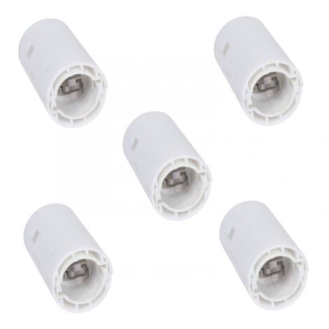 Debflex – Lot de 5 douilles électriques automatiques B22 – Polyamide blanc – 100W – Tension 250V – Installation rapide
