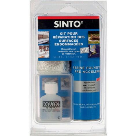 Sinto – Kit de résine pour réparer surfaces endommagées 250 g – Pour plastique, bois, métal – Colmatage rapide et efficace (1/2)
