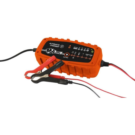Chargeur automatique 6/12V 3A – Capacité jusqu'à 45Ah – Indicateur de charge – Pour batteries plomb-acide et lithium – Xl Perform Tools