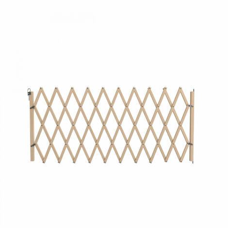 Nordlinger – Barrière de sécurité extensible en bois brut 60-230 cm – Hauteur 84 cm – Fixation à vis – Dépliable – Manuel – Pour animaux de taille moyenne