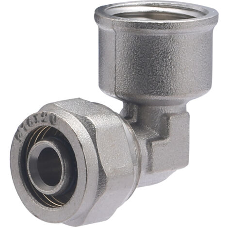 Raccord Coudé 90° À Compression Laiton F 15 X 21 Pour Tube En Multicouche (1/5)