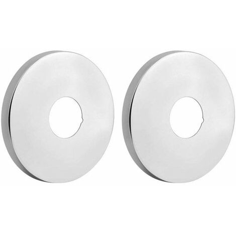 Lot de 2 rosaces basses 20 x 27 mm en inox chromé – Pour installations durables – Épaisseur 7 mm – Hauteur 80 mm