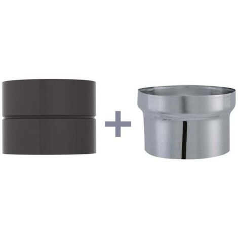 Joncoux – Manchon buse F/F pour raccordement Isotip – Raccord fumisterie acier noir mat – Diamètre 180 mm – Norme CE 0063 (1/2)