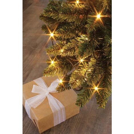 Guirlande lumineuse int/ext flicker 128 led clignotante blanc chaud cable vert 8m