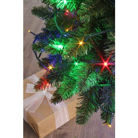Guirlande lumineuse int/ext flicker 128 led clignotante multicolore cable vert 8m
