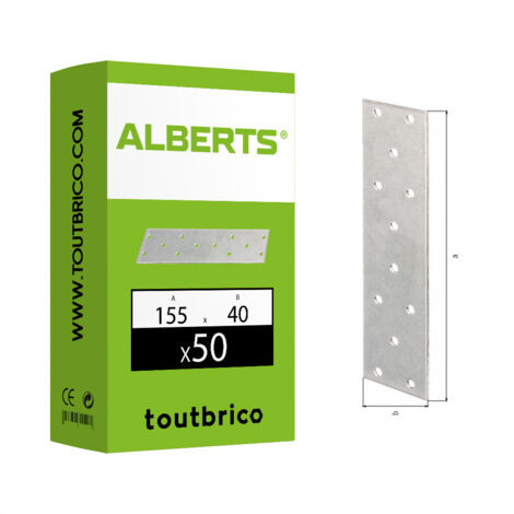 Platine multitrous acier galvanisé, 160x40x2 mm ALBERTS