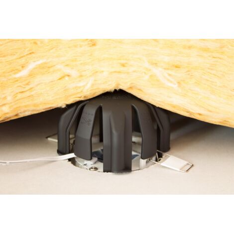 Lot de 3 cloches de protection pour spot encastrable noir – Fixe – Diamètre 7,3 à 8,3 cm – Pour séjour