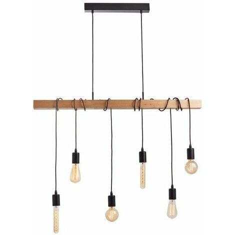 Suspension, industriel métal hètre EGLO Townshend L.100 cm, 6 lumière(s)