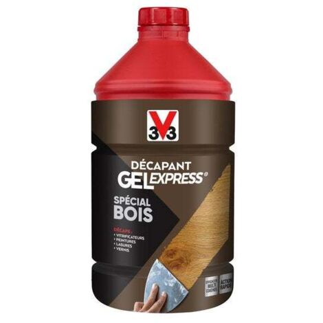 V33 – Décapant gel pour bois dur 2 l – Application facile sans coulure – Efficace sur peinture et vernis – Temps d'action 5 à 30 min