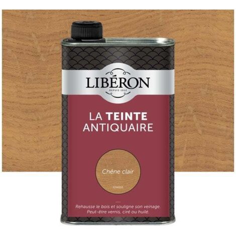 Teinte antiquaire pour bois dur chêne clair 0.5 l – Finition rapide – Rendement 20 m²/l – Application au pinceau – Liberon