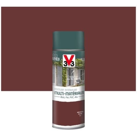 Peinture Aérosol Extérieur Multi-Matériaux V33, Rouge Basque Satiné, 0.4 L