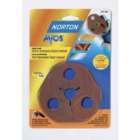 NORTON Lot de 3 disques abrasifs NORTON, 115 mm, grains 80 (1/2)