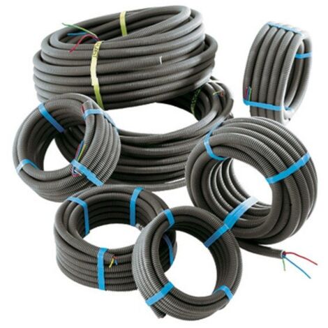 Janoplast – Gaine électrique préfilée 3G1.5 10m – Polypropylène et PEHD – Résistante pour chantiers humides – Diamètre 16mm