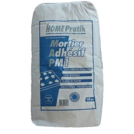Mortier adhésif PM1 10 kg – Pour béton armé – Application en intérieur et extérieur – Résistance à l'humidité