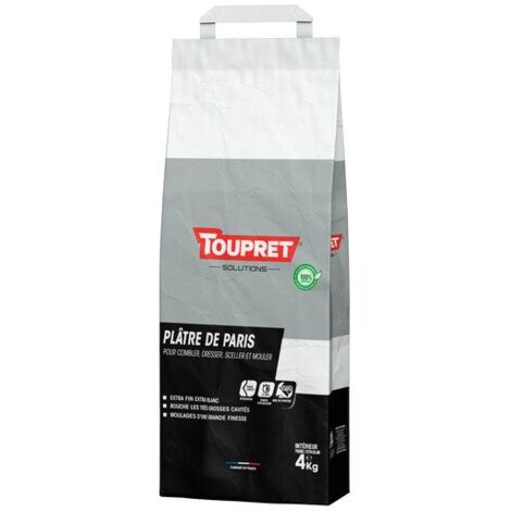 Plâtre de paris en poudre pour mur et plafond intérieur, TOUPRET, 4 kg