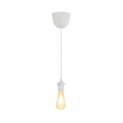 Monture suspension E27 – Plastique blanc – Dimensions 9.5cm x 9.5cm – Pour ampoules LED et incandescentes – Design moderne