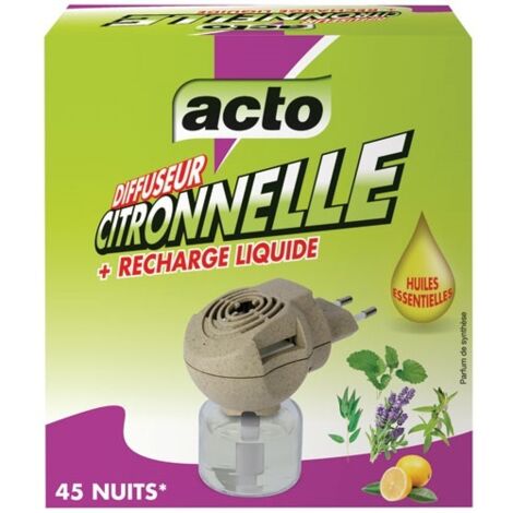 Diffuseur électrique avec recharge liquide citronnelle, ACTO