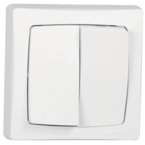 Legrand – Double interrupteur va-et-vient saillie complet – Plastique brillant – Fixation vis – Pour espaces confinés – 1 module – Garantie 2 ans