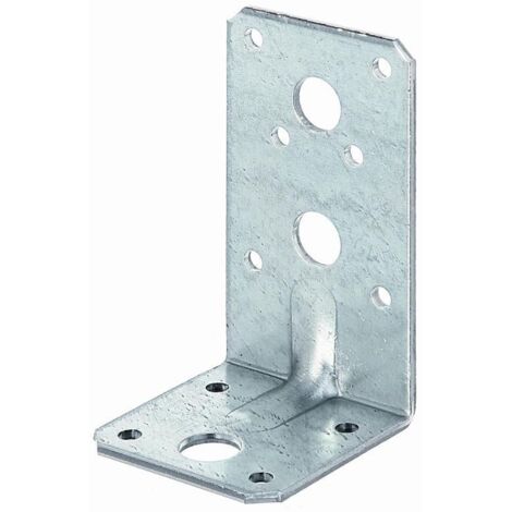 Équerre de fixation réglable en acier galvanisé – Dimensions 90x50x50 mm – 13 perçages pour angles droits précis – Marquage CE – Alberts (1/5)