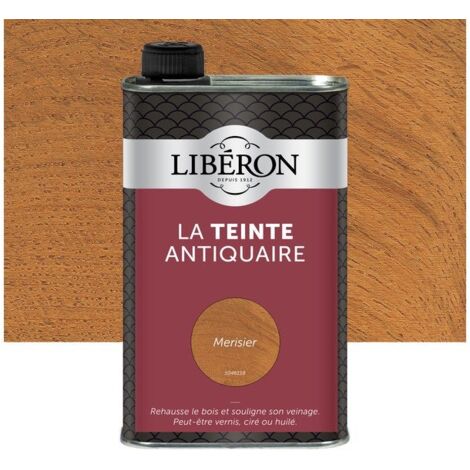 Teinte antiquaire pour bois dur 0.5 L – Couleur merisier – Finition solvantée pour décoration bois – Fabrication française – Liberon
