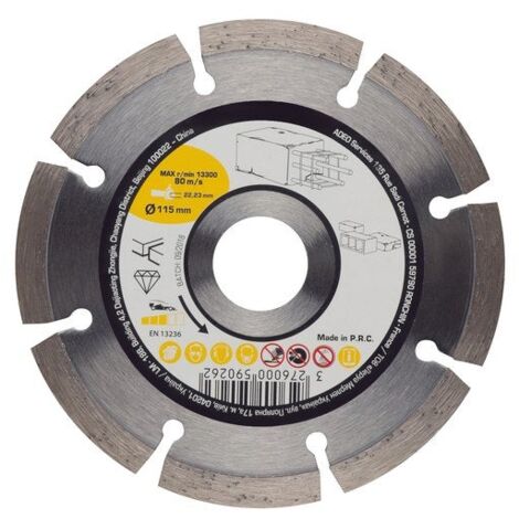 Disque Diamant Pour Béton, Diam.115 Mm (1/3)