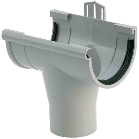Girpi – Raccord pour gouttière centrale 50mm – PVC résistant aux UV – Assemblage en caoutchouc pour étanchéité – Toit inférieur à 30m² – Gris