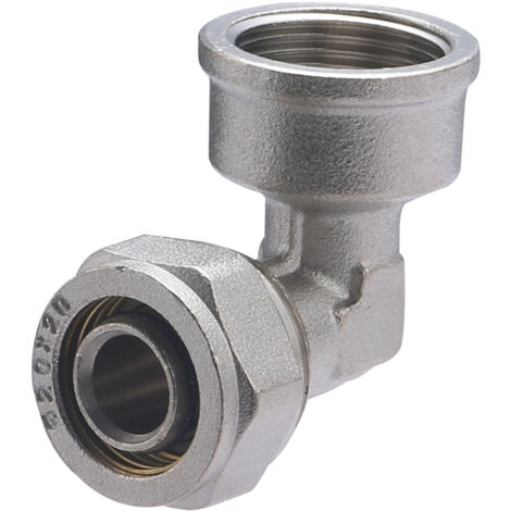 Raccord Coudé 90° À Compression Laiton F 20 X 27 Pour Tube En Multicouche (1/5)