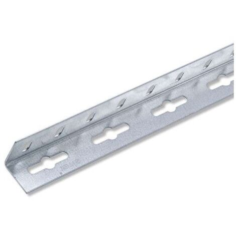 Alfer – Cornière égale en acier zingué perforée – Dimensions L.1m x L.1.55cm x H.1.55cm – Fixation sécurisée pour construction