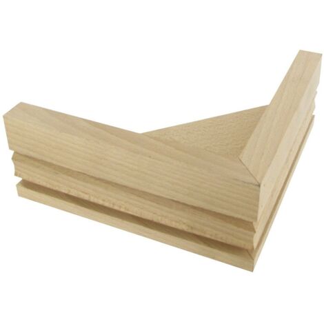 Pied de meuble triangulaire fixe en hêtre brut 17 cm – Charge 50 kg – Fixation à visser – Pour projets de bricolage élégants – Cime