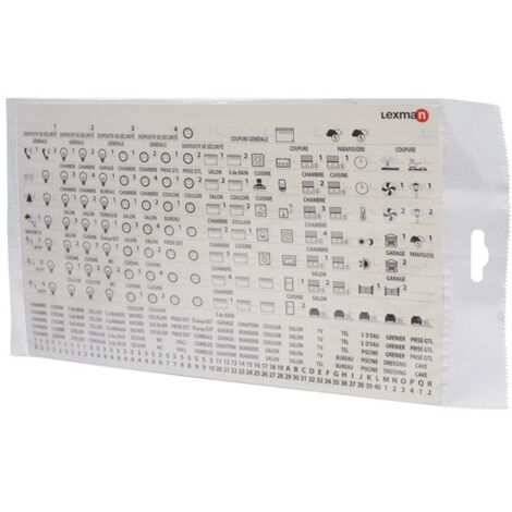 Sticker pour tableau électrique 350mm – Compatible disjoncteurs standard – Installation facile – Marquage clair pour entretien