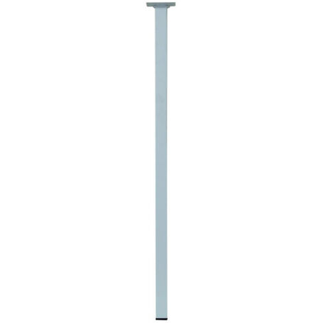 Hettich – Pied de table carré fixe – Acier époxy blanc – Hauteur 80 cm – Charge 50 kg – Fixation à visser par platine 60x60 mm (1/2)