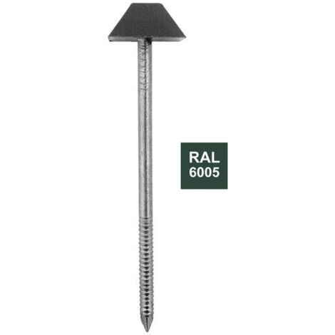 Lot De 100 Pointes Annelées, Bol-Fixations Tête Diamant Verte, 3.1 X 70 Mm