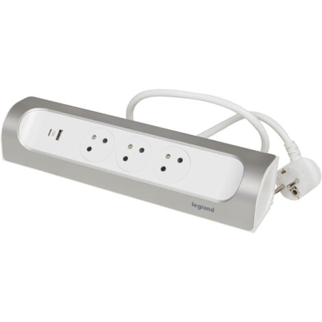 Legrand – Rallonge d'angle 3x2P+T avec USB A+C 15W – Cordon 1m – Design affleurant pour installation discrète – Certifié NF (1/7)