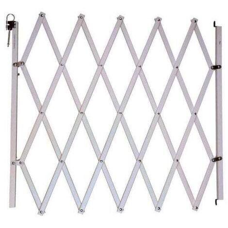 Nordlinger – Barrière de sécurité extensible en bois blanc 60-110 cm – Hauteur 84 cm – Fixation à visser – Design élégant pour intérieur (1/6)