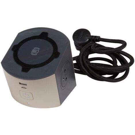 Legrand – Multiprise usb à induction 2 prises – Charge sans fil Qi 10W – 2 ports USB Type A et C – Câble 2m pour bureau ou lit (1/8)