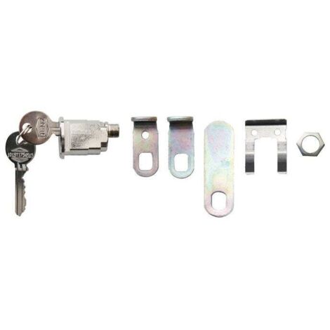 Renz – Barillet de serrure pour boîte aux lettres – Acier brillant – Homologation poste – Profondeur 2.5 cm – Couleur gris