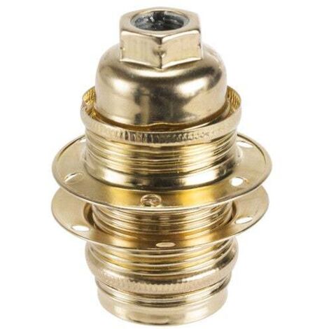 Centrale Brico – Douille électrique E14 à vis en fer doré – Forme ronde – Tension 250V – Largeur 42mm – Hauteur 55mm pour éclairage décoratif (1/2)