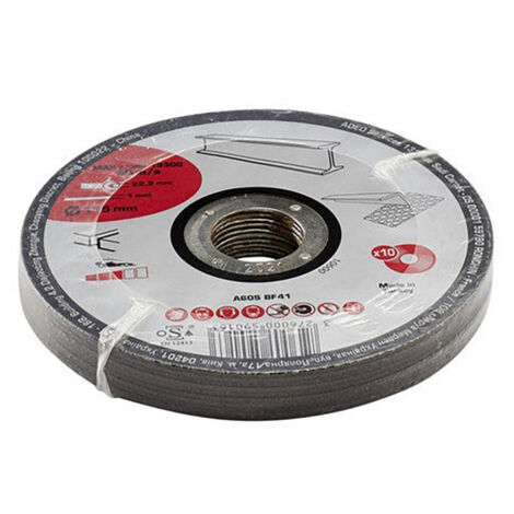 CENTRALE BRICO Lot De 10 Disques De Coupe Pour Métal, Diam.115 X 1 (1/2)