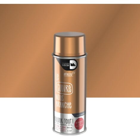 Bombe de peinture aérosol cuivre satiné 400 ml – Ultra-couvrante pour métaux, bois et plastique – Finition brillante pour intérieur/extérieur – Maison Deco