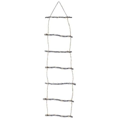 Echelle déco en bois led, blanc