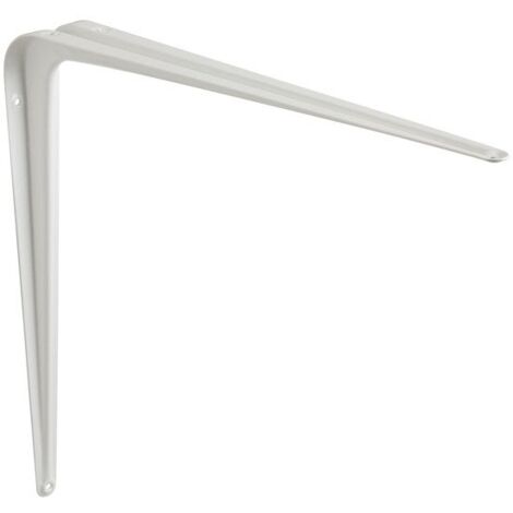 Équerre Normo en acier peint blanc – Dimensions P.35 x H.40 cm – Supporte jusqu'à 25 kg sur mur plein – Garantie 5 ans (1/2)