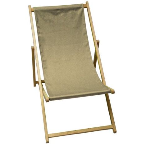 Chilienne de jardin pliable en bois avec assise en tissu – Dossier réglable 3 positions – Confort optimal pour extérieur (1/3)