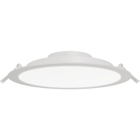Kit 1 spot encastrable led Flat, diam. 22.5 cm, 4000K rond, blanc