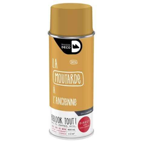 Peinture aérosol Relook Tout MAISON DECO moutarde satiné 400 ml (1/2)