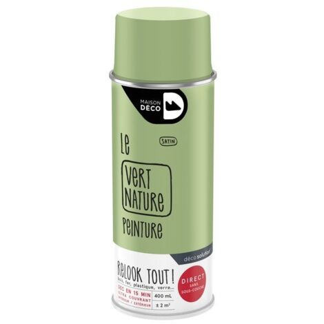 Peinture aérosol Relook tout MAISON DECO vert nature satiné 400 ml