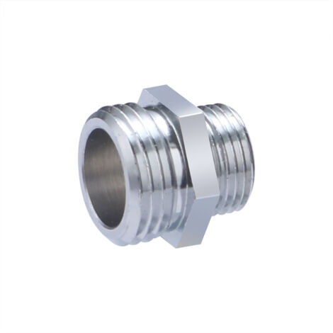 QUICK PLOMBERIE Mamelon réduit double mâle laiton chromé - à visser - 245 - pour tube cuivre (1/4)