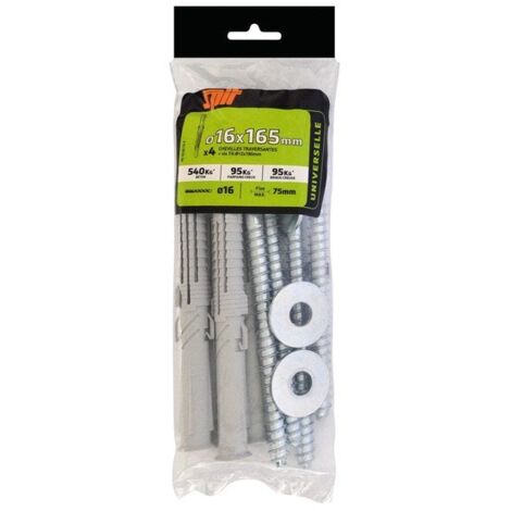 Lot De 4 Chevilles À Expansion Nylon Spit, Diam.16 X L.165 Mm
